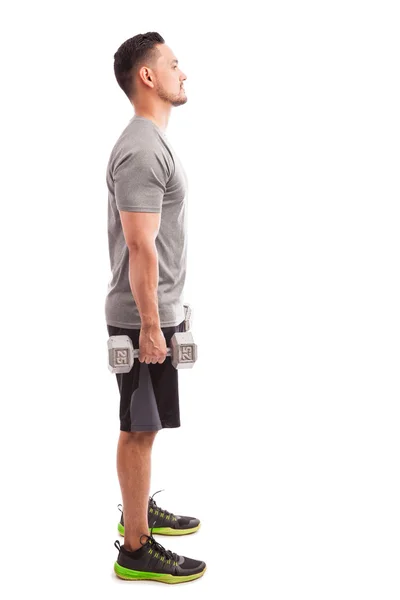 Man about to lift some weights — Stock Photo, Image