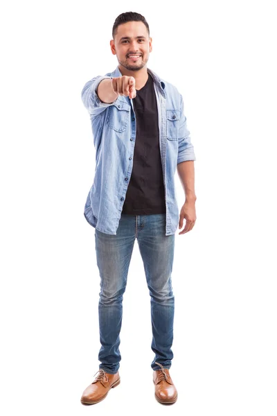 Man pointing at the camera — Stock Photo, Image