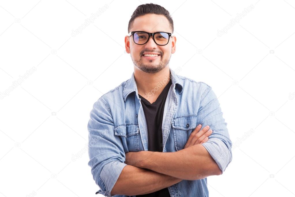 guy wearing glasses with his arms crossed