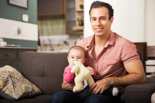 Man spending time with baby — Stock Photo, Image
