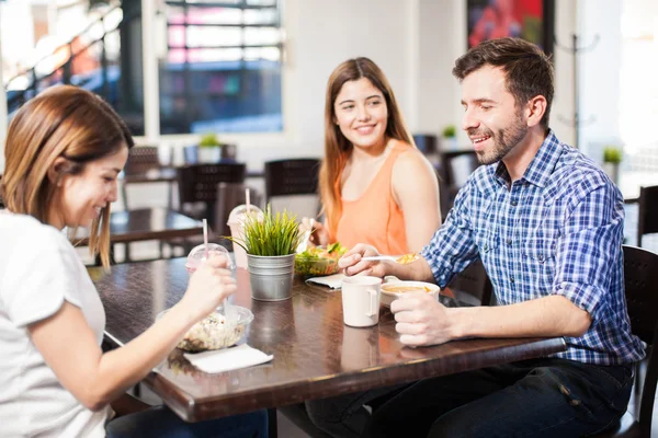 Friends eating some healthy food — Stock Photo, Image