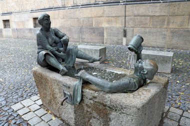 Gorlitz, Almanya, 24 Eylül 2019 Çeşme Buharlı Kutil