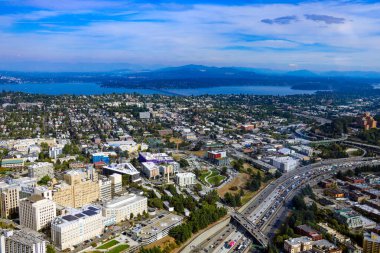 Seattle, ABD, 31 Ağustos 2018 Seattle şehir merkezi manzarası