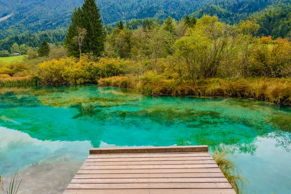 Красивое Горное Озеро Чистой Водой Национальном Парке Триглав Словения — стоковое фото