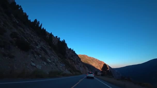 Bella Strada Panoramica Montagna California Durante Tramonto — Video Stock