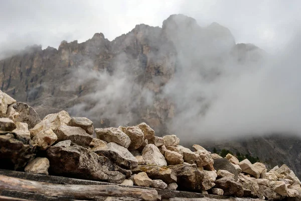 Sommet Des Dolomites Dans Brouillard Italie Hors Foyer — Photo