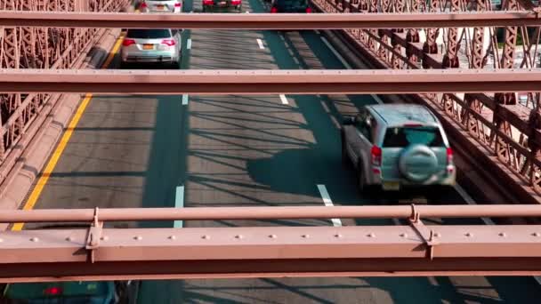 New York Usa September 2019 View Traffic Brooklyn Bridge — Wideo stockowe