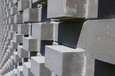 Gri tuğlalı çitin dokusu. Arkaplan