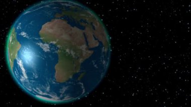 Dünya 'nın ve yıldızlı gökyüzünün görüntüsü.