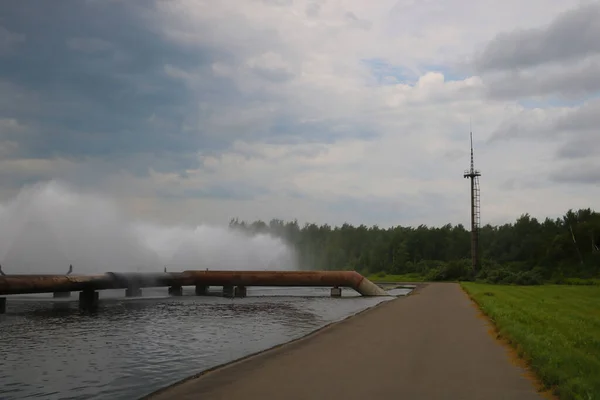 View of the process of cooling industrial water in production