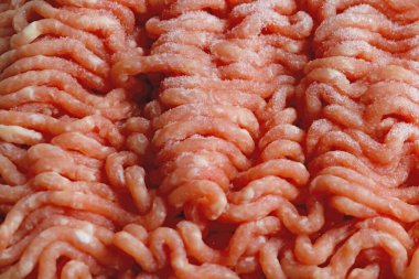 Pişirme, arkaplan, doku için kırmızı taze kıyma