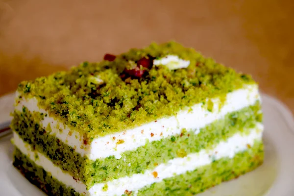 Beautiful Green Piece Spinach Pie — 스톡 사진