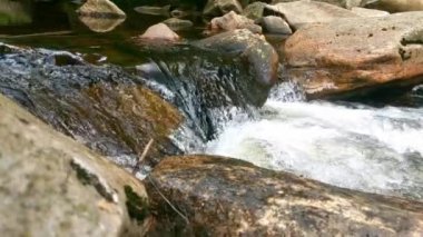 Slow motion as a small mountain river flows