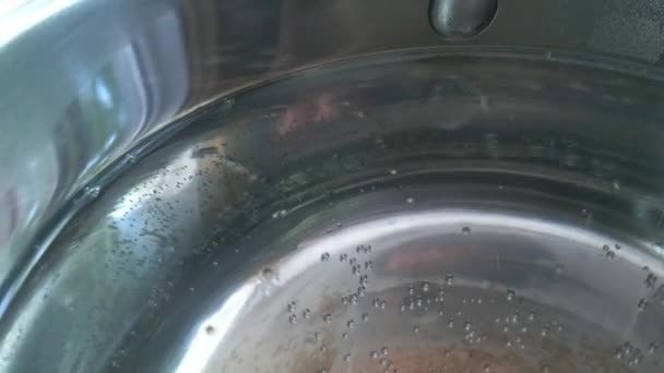 Vista Fogueira Com Água Fervente Cozinhar — Vídeo de Stock