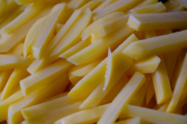 Dilimlenmiş patates, yakın plan, yiyecek.