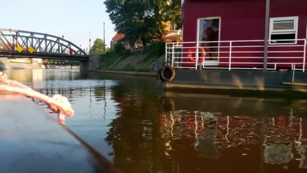 Wroclaw Polonia Mayo 2021 Hermosa Vista Ciudad Desde Río Odra — Vídeos de Stock