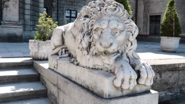Вид Стару Цементну Скульптуру Парку — стокове відео