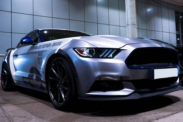 Wroclaw Poland August 2021 Bright Modern Mustang Sixth Generation Powerful — Stock Photo, Image