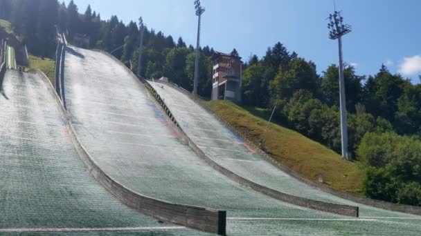 Szczyrk Polônia Julho 2021 Treino Salto Esqui Dia Verão — Vídeo de Stock