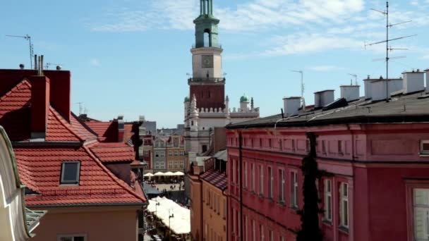 Poznan Poland August 2021 Beautiful View Old Part Poznan Blue — Stock Video
