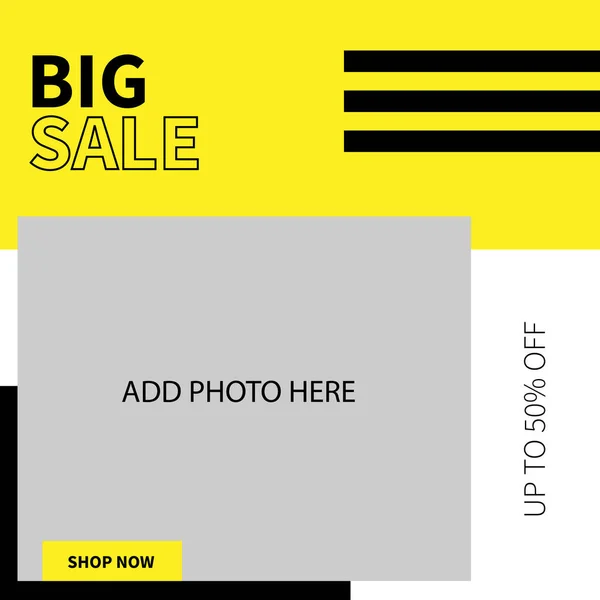 Big Sale Social Media Post Template Design — Stock Vector