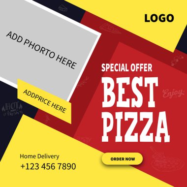 pizza social media post design