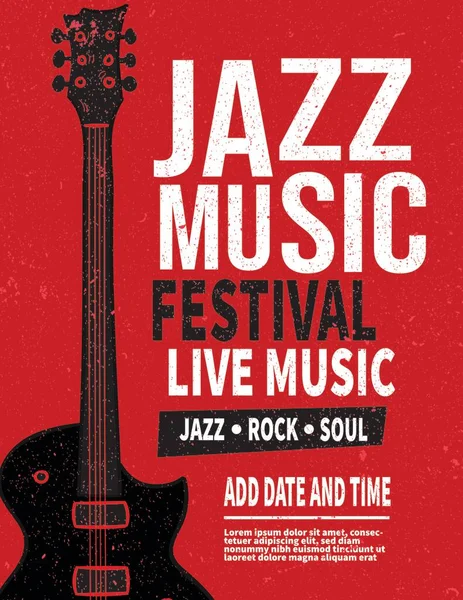 Jazz Music Festival Poster Flyer Design — Vettoriale Stock