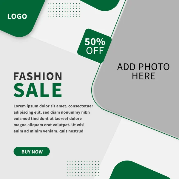 Social Media Fashion Sale Post Template Design — Stock Vector