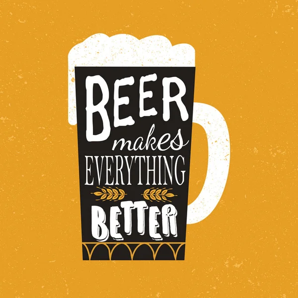 Beer Makes Everything Better Social Media Post Template Design — Stock Vector