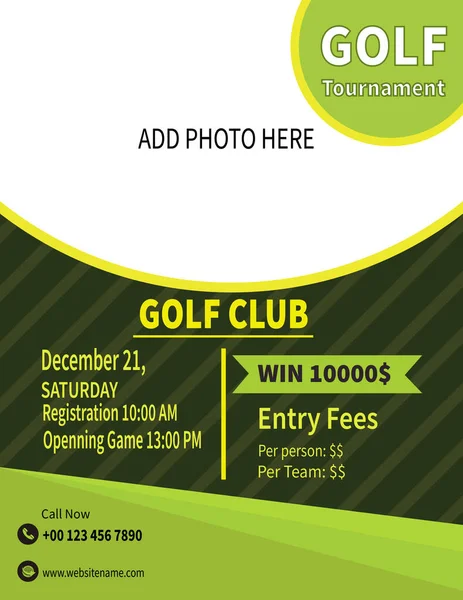  Golf turnuvası afiş şablonu tasarımı