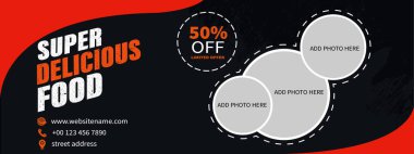 Lezzetli yemekler, restoran web pankartı tasarımı