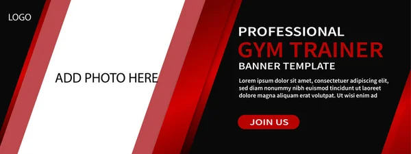 Creative Gym Web Banner Template Design — Stock Vector