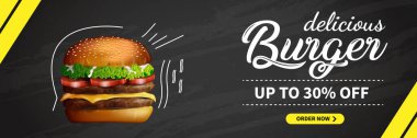 Hamburger web pankartı şablon tasarımı
