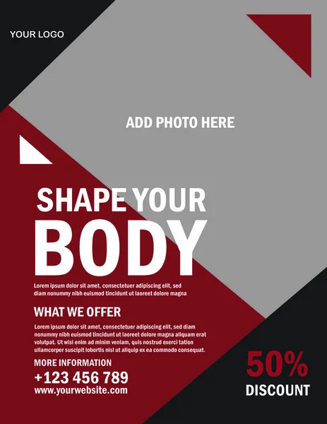 Creative Gym Poster Flyer Social Media Post Web Banner Template — Stock Vector