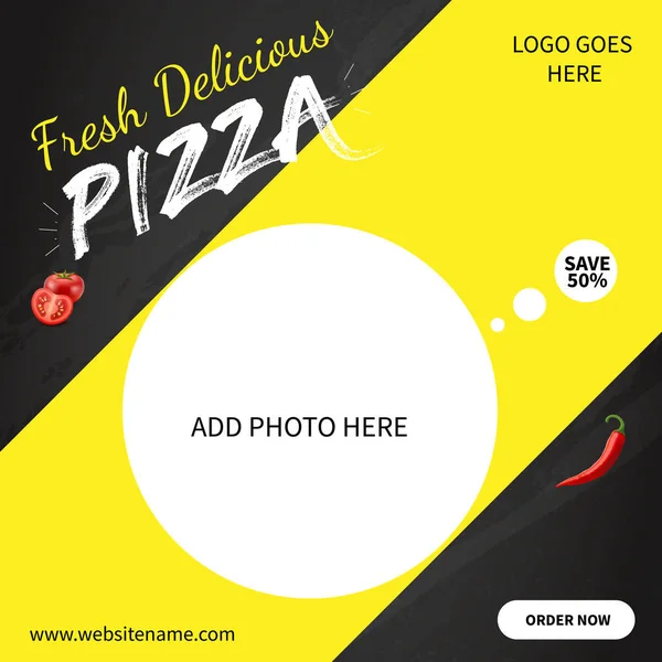 fast food pizza sosyal medya broşür tasarımı