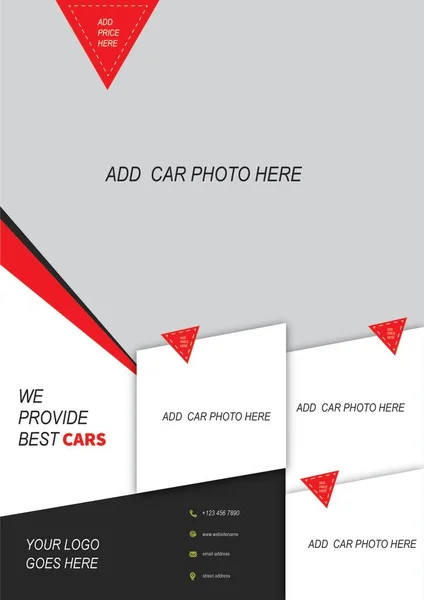 Ενοικίαση Ενός Αυτοκινήτου Αφίσα Φυλλάδιο Social Media Post Πρότυπο Σχεδιασμού — Διανυσματικό Αρχείο
