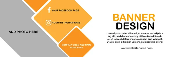 Simple Creative Web Banner Template Design — Vector de stock