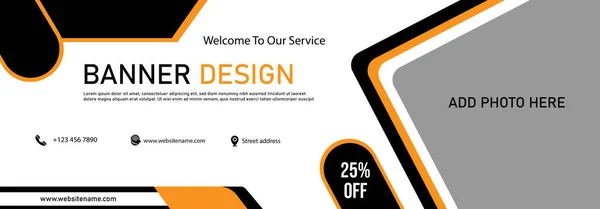 Simple Creative Web Banner Template Design — Stok Vektör