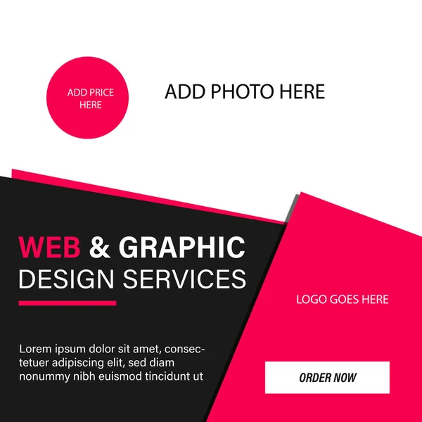 Design Modelo Banner Web Mídia Social Simples — Vetor de Stock