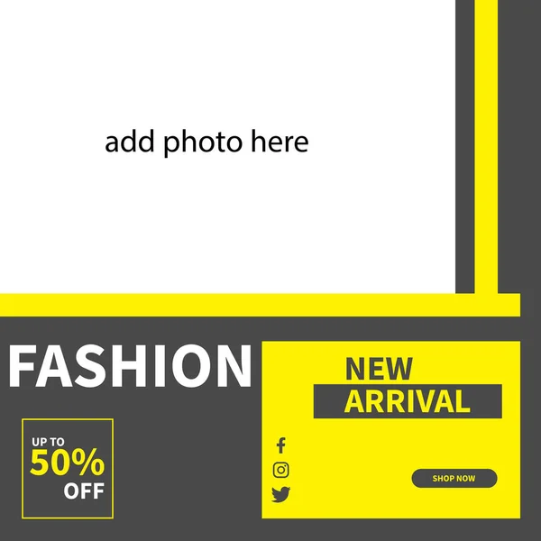 Fashion Sale Social Media Post Template Design — Stock Vector