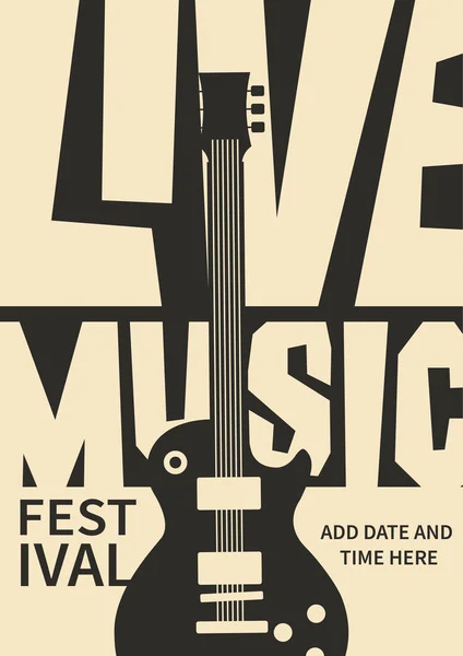 Musica Festival Poster Volantino Modello Design — Vettoriale Stock