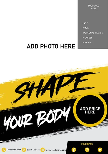 Gym Poster Flyer Template Design — Stock Vector