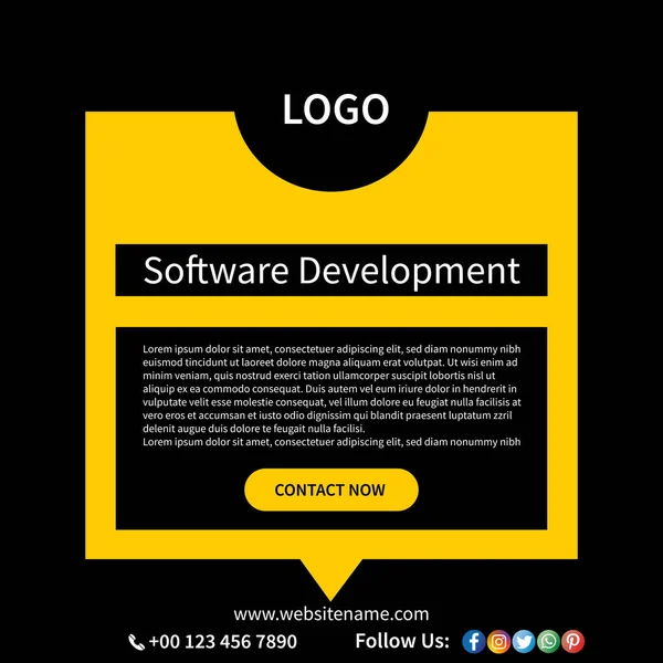 Software Entwicklung Firma Social Media Post Vorlage Design — Stockvektor