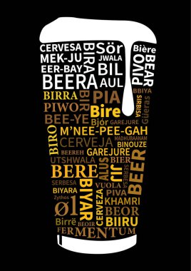 bira farklı dil cam şablon tasarımı