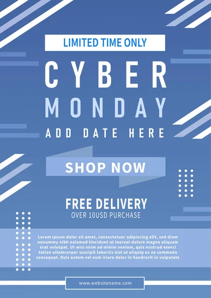 Cyber Monday Discount Sale Flyer Poster Social Media Post Template — Stock Vector