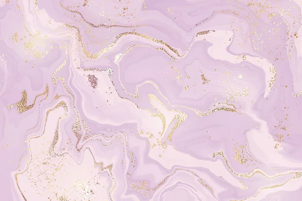 Abstrakter Lavendel flüssiger Marmor oder Aquarell Hintergrund mit Glitzerfolie strukturierten Streifen. Violett marmorierte Tuschezeichnung. Vector Illustration Design-Vorlage für Hochzeitseinladung — Stockvektor