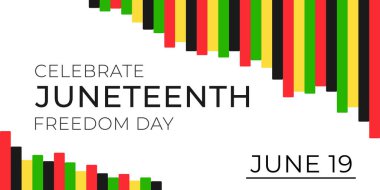 Juneteenth Freedom Day banner. African-American Independence Day, June 19, 1865. Vector illustration of design template for national holiday poster or card clipart