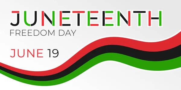 Juneteenth Freedom Day banner. African-American Independence Day, June 19, 1865. Vector illustration of design template for national holiday poster or card — Stock Vector