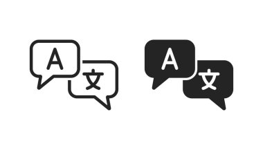 Çeviri simgesi. Dil çeviri simgesi. Çeviri konuşma simgesi vektörü