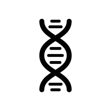DNA vektör simgesi. DNA sarmal ikonu. DNA veya kromozom çizgisi simgesi